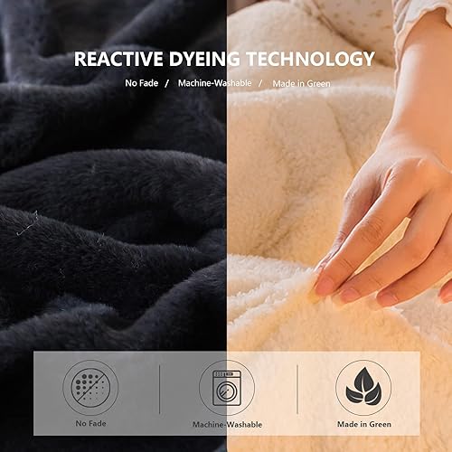 Miniatura 4 de COTTEBED Manta cálida de franela Sherpa, reversible, ultra afelpada, 580 GSM, suave, cómoda, acogedora, cómoda, esponjosa, manta de forro polar de