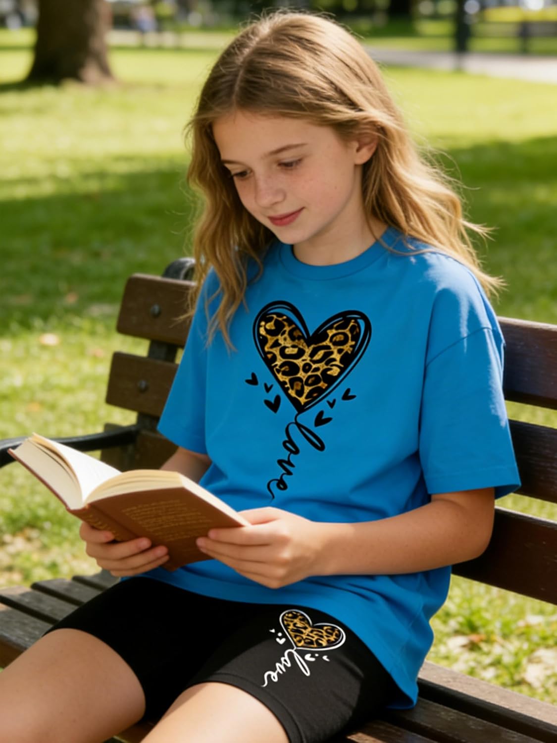 Little Girls Summer Clothes Set Teen Girls 2-Piece Outfit Trendy Short Outfits for Teens Size 6-12 Years - Image 2