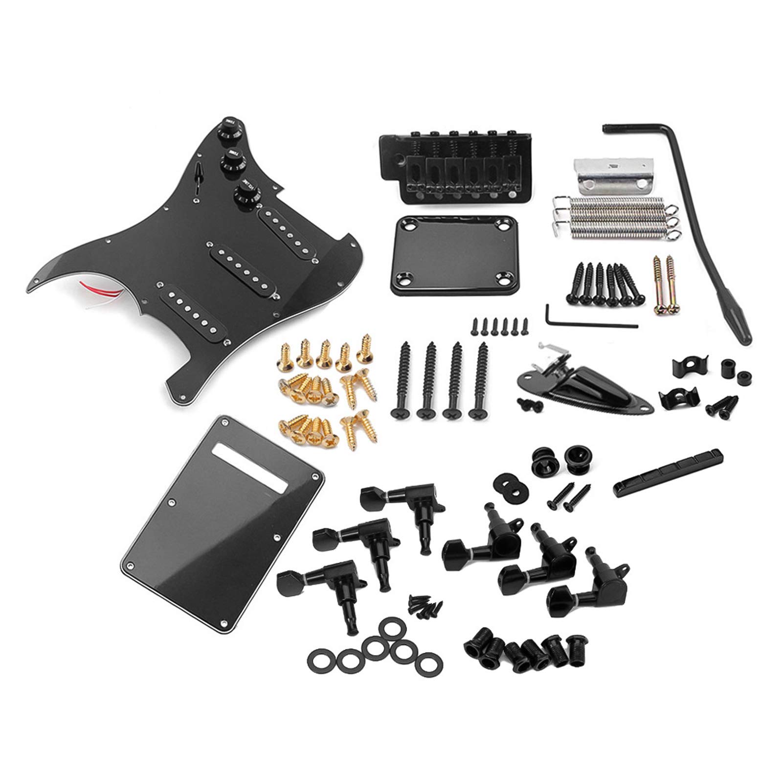 ST Style Gitara Elektryczna Pełny Zestaw Akcesoriów DIY Zawiera Wstępnie okablowane przetworniki Pickguard Bridge SSS i akcesoria