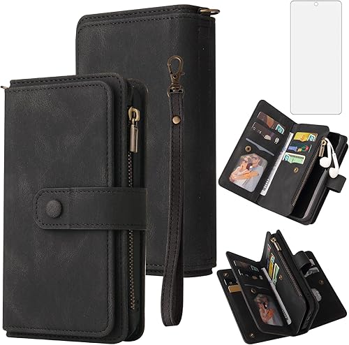 Asuwish Funda de teléfono para Samsung Galaxy S20 FE 5G de 6.5 pulgadas con protector de pantalla de vidrio templado y tarjetero abatible para