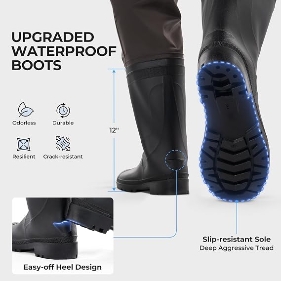 Calamus WaveWalker Waist Waders with Boots, Hip Waders for Men