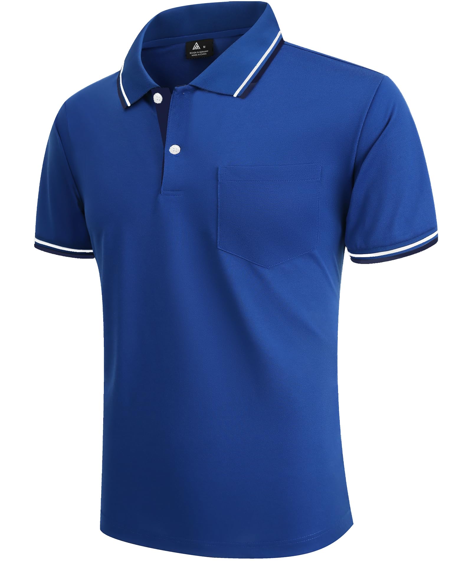 zitysport Polo Uomo Camicia a Maniche Corte Camicia da Golf Traspirante Uomo Camicie estive Sport Basic Slim Fit Tshirt con Tasca sul Petto Polo Shirt