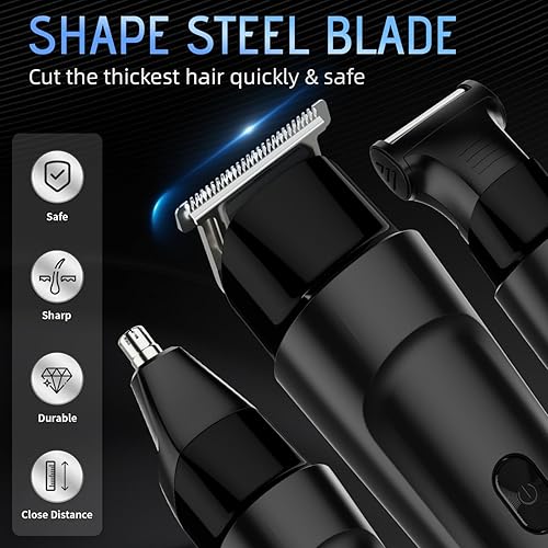 Miniatura 2 de Cortadora de barba para hombres, kit de aseo de 13 piezas, cortadora de pelo inalámbrica, recortadora de pelo para hombre, para nariz, oído, bigote