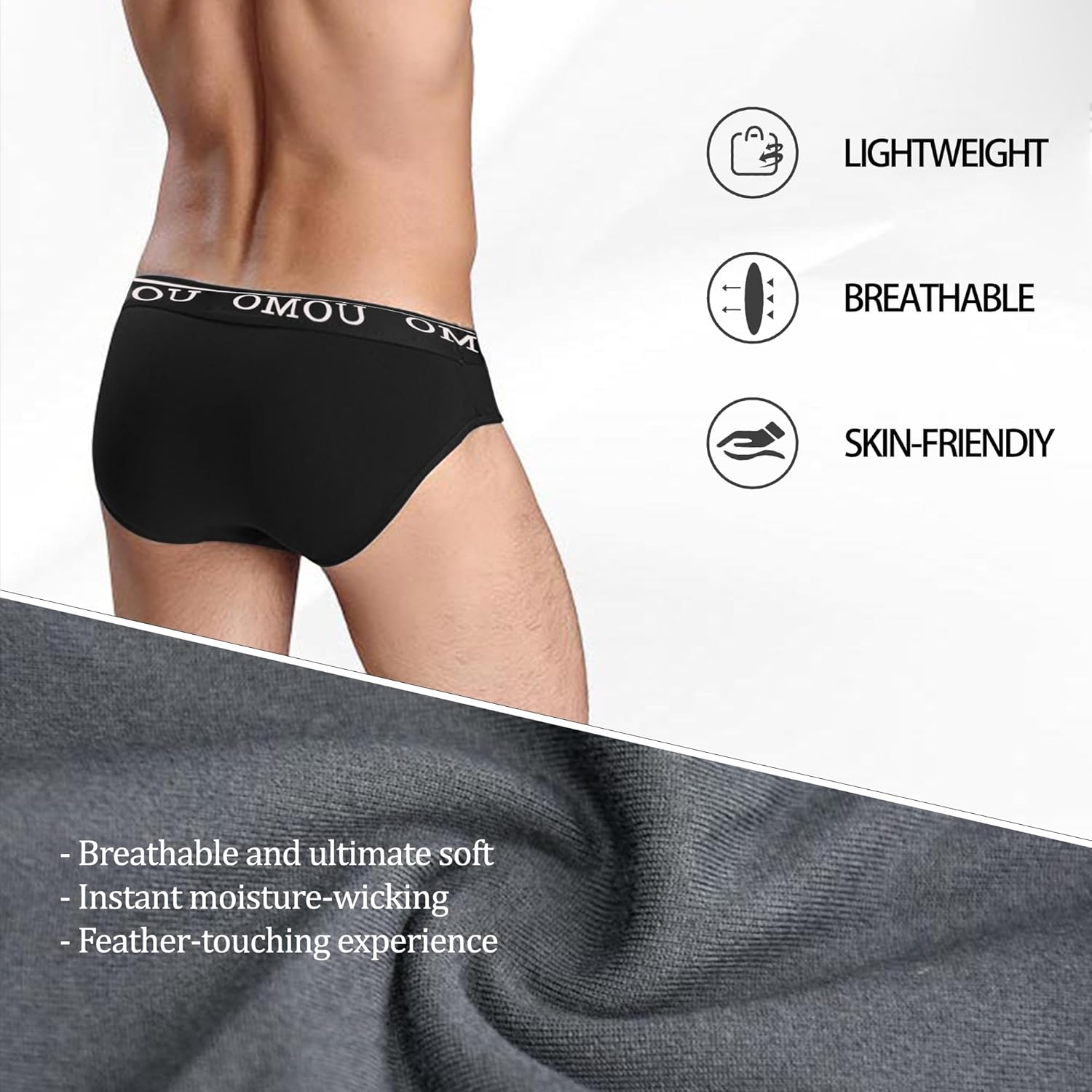 Men's Soft Cotton Briefs: Comfortable Underwear - Full Coverage with Cool Comfort & Breathable for Daily Wear, Multipack - Image 3