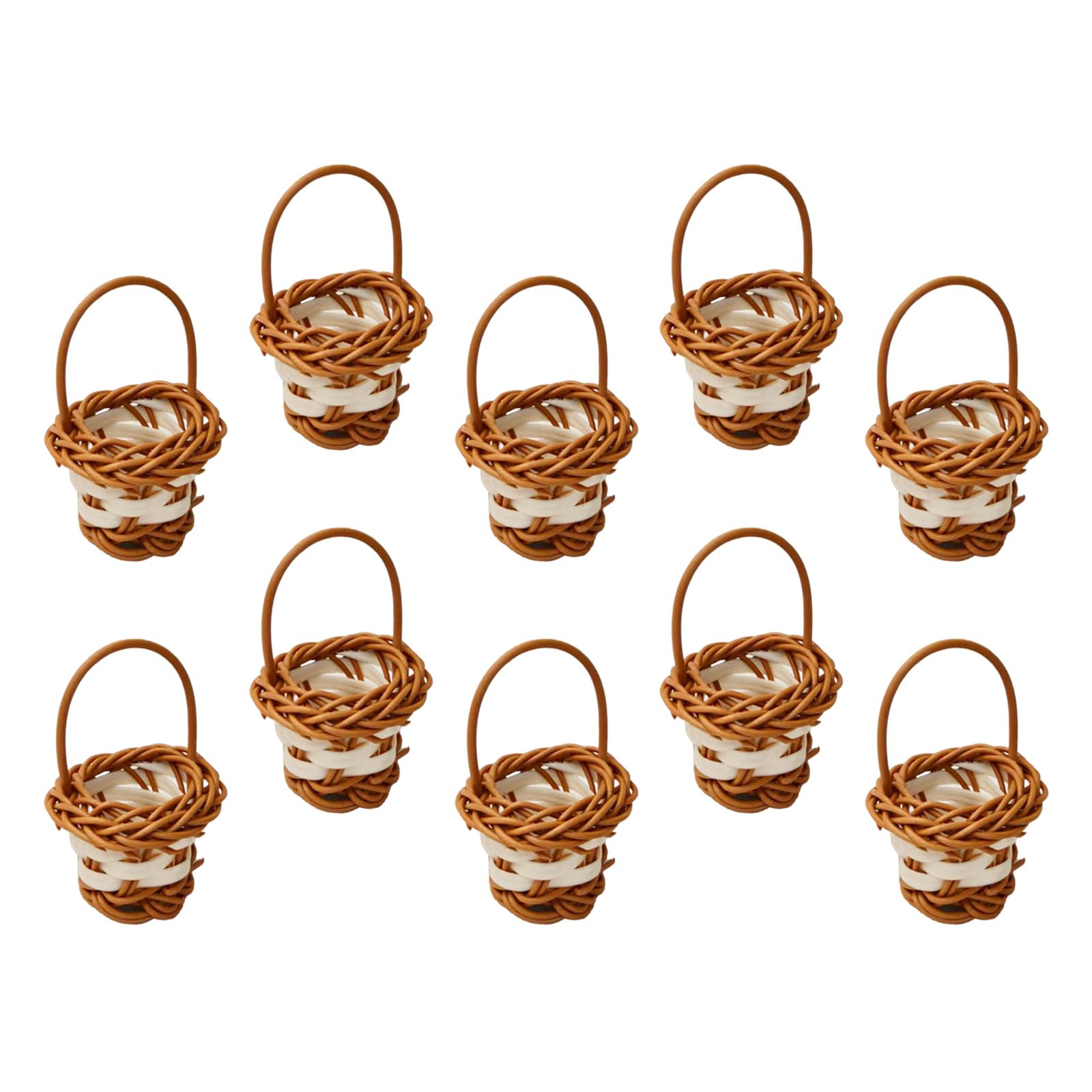 10PCS Small Weaving Baskets Multipurpose Use in Kitchen Bedroom or As Party Decorations Storage Basket Portable Storage Basket