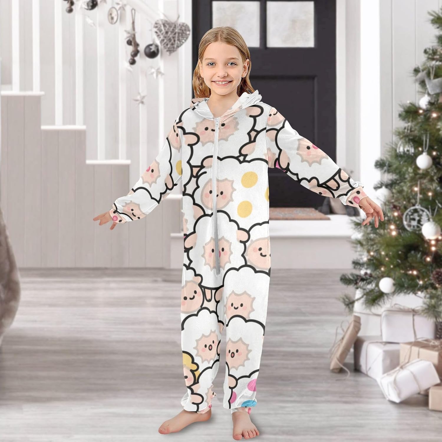 Unisex Onesie Soft Cozy Hooded Loungewear Sleepwear for Unisex 4-14Y