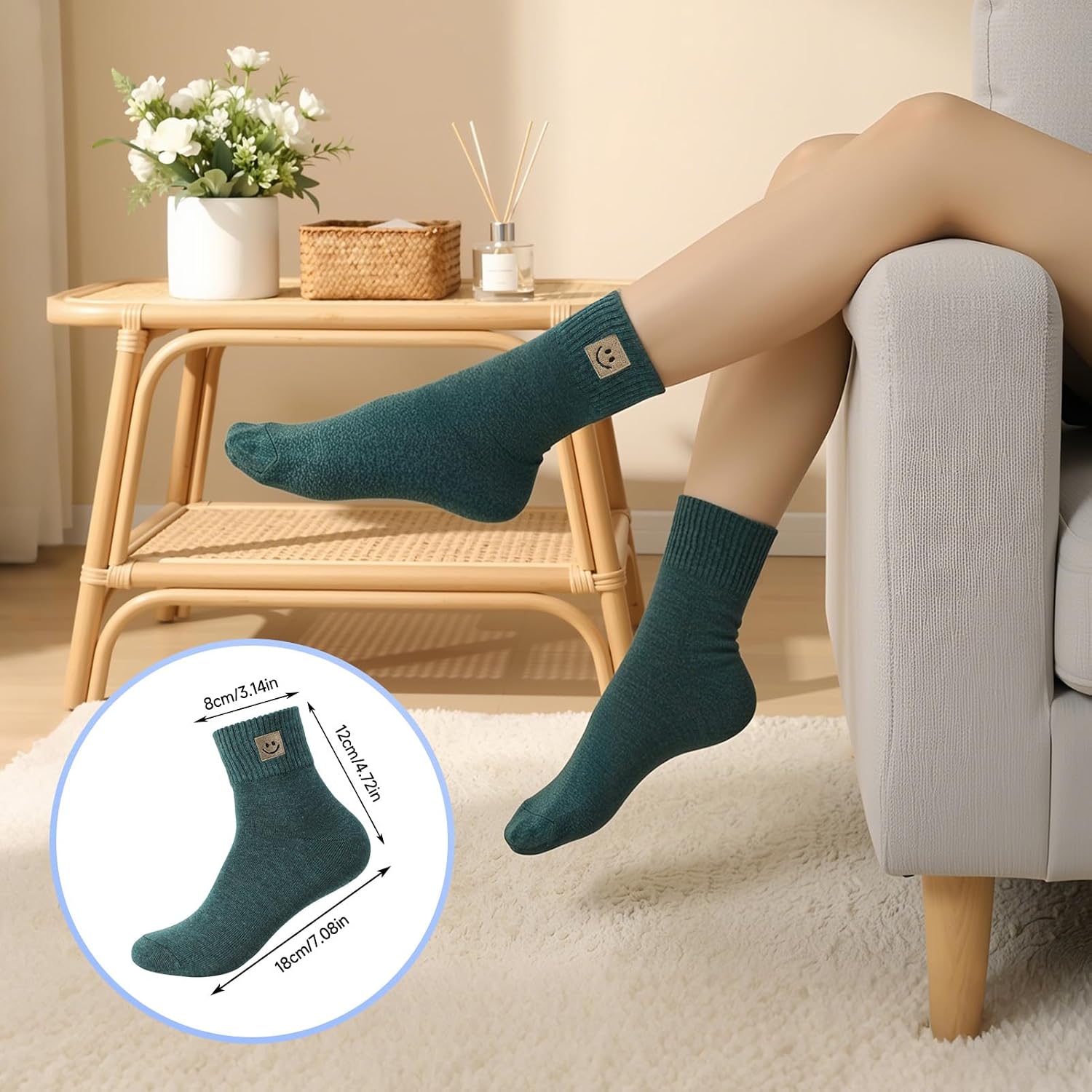 Womens Elastic Crew Socks Cute Cozy Lightweight Ankle Socks Gifts for Women 8/10 Pairs