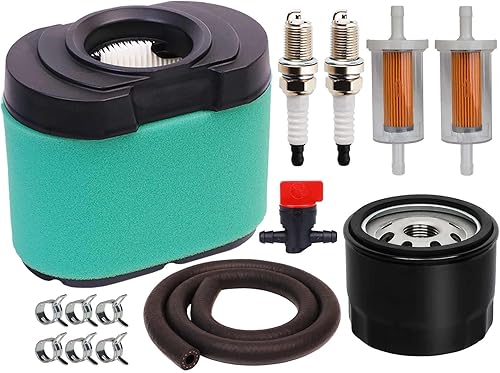 HOODELL 792105 Filtro de aire 696854 Kit de filtro de aceite compatible con Briggs y Stratton 407777 445877 Motor John Deere D170 Z425 cortacésped,