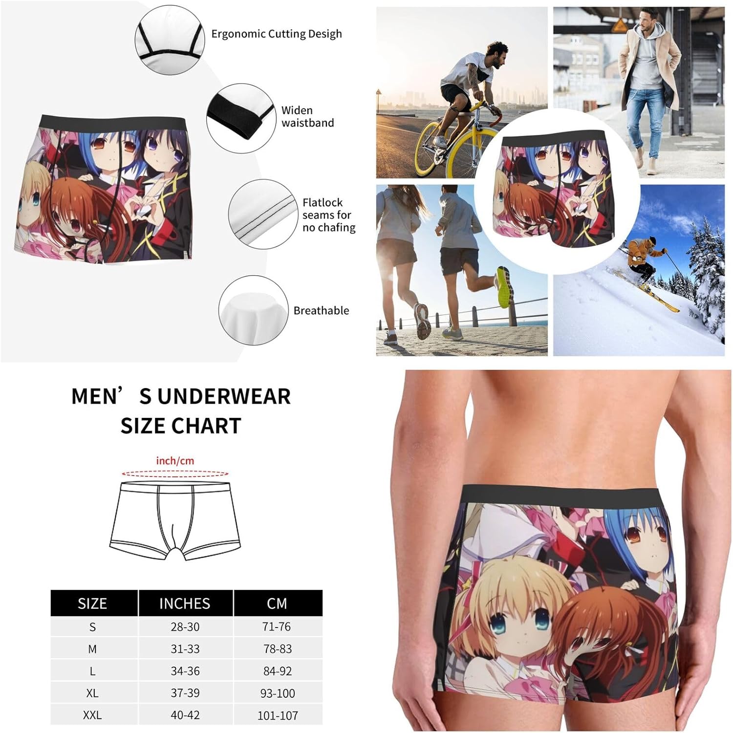Amazon | [Fgaith] メンズ 平角パンツ リトルバスターズ! (3