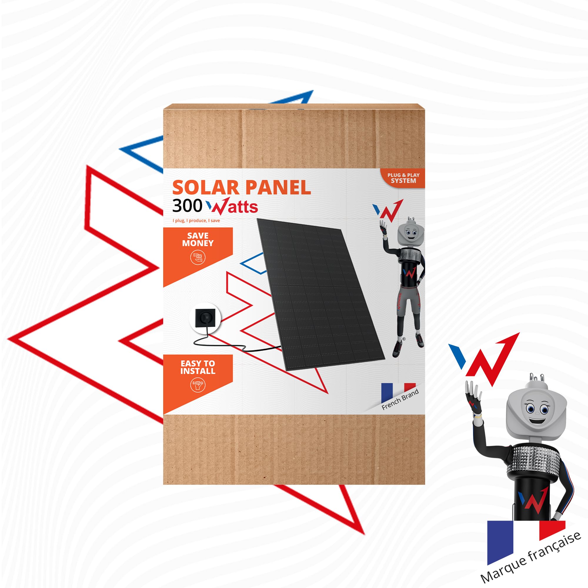 W Onder Full Energy – Pannello solare 34 V 300 W, pannello monocristallino per sistema solare pronto da collegare – balcone, giardino, campeggio, auto, barca, compatibile con sistema pronto a