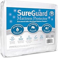 Vista 16 de SureGuard - Protector de colchón tamaño King, 100% impermeable, hipoalergénico, funda de algodón ajustable de alta calidad, suave