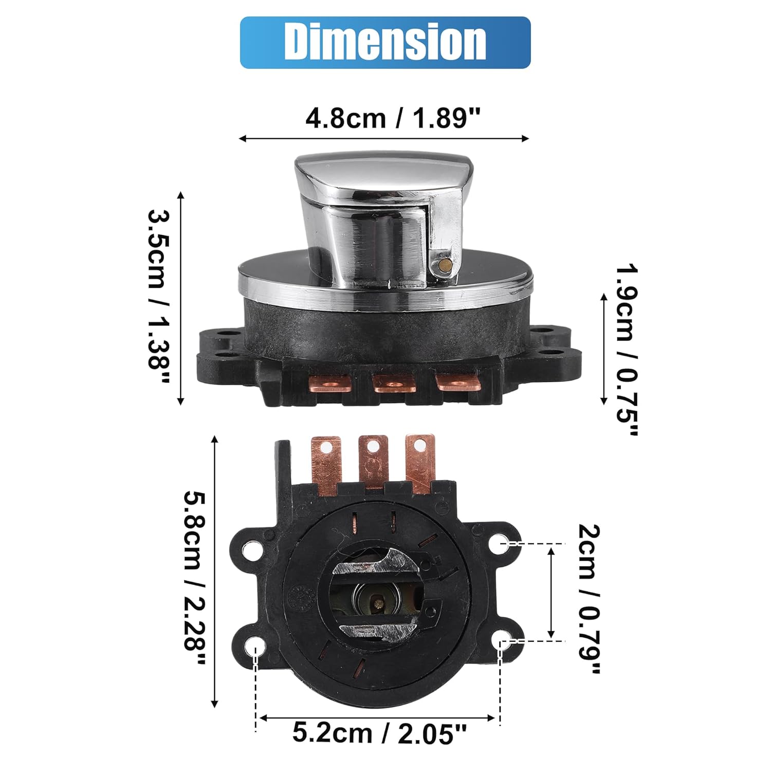 uxcell 1 Set Ignition Switch with Cover 2 Round Keys for Harley Softail Road King FLHR Motorcycle Ignition Switch Lock Key