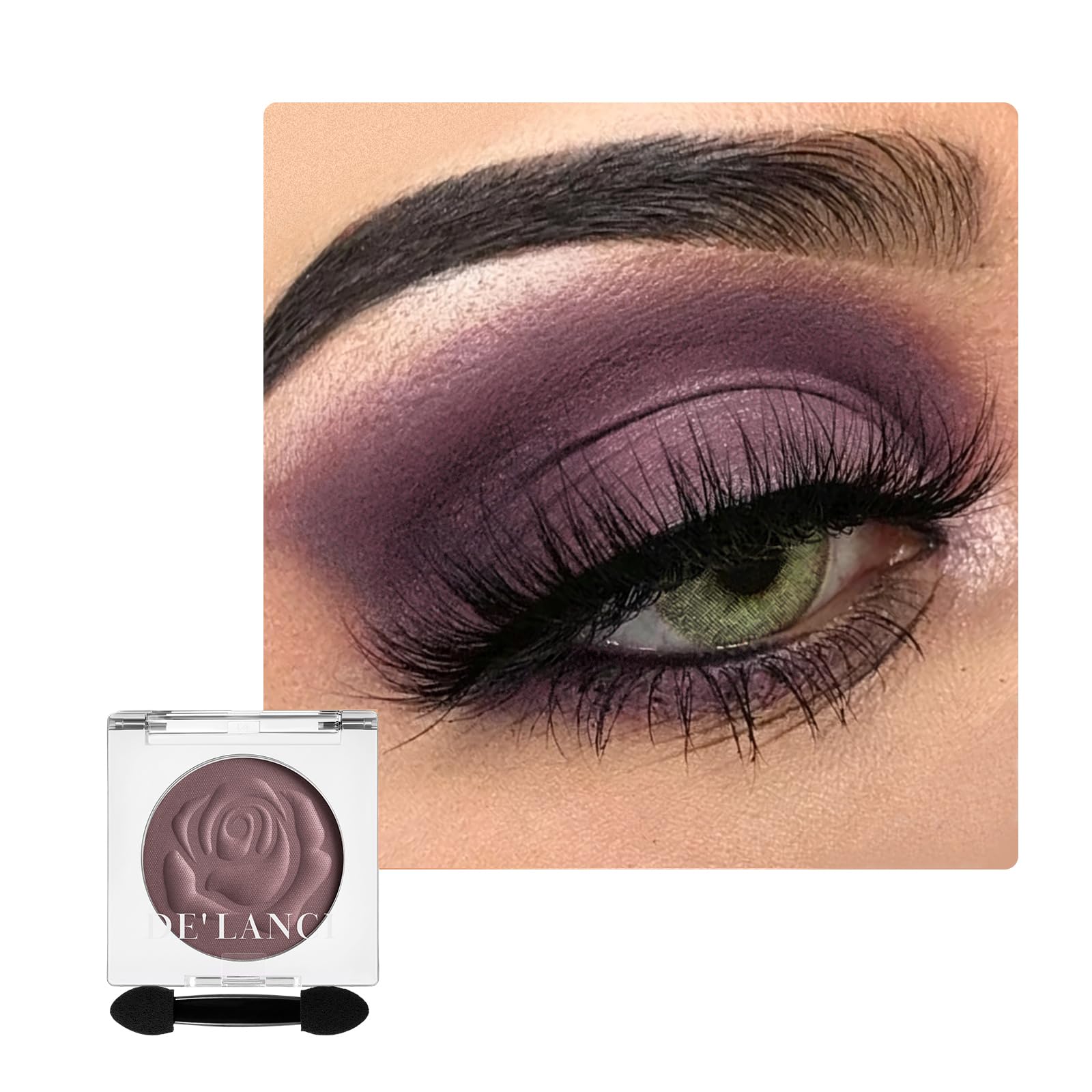 Purple Plum Matte Eyeshadow Single, Smokey Mauve Taupe Eye Shadow Palette for Green Eyes, Blendable Long Lasting Dark Lavender Eye Shadow for Older Women, Highly Pigmented Smooth sombras para ojos