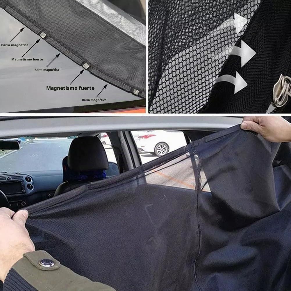 Mosquitera para Puerta Corredera de Furgoneta, Red Antimosquitos de Malla Negra Protector Solar con Cremallera, Se Adapta a Puerta Lateral de Caravana Autocaravana Camper Portón Trasero (L 162