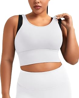UBCUTE Crop Workout Tank Tops for Full Bust Women,Medium Impact Sports Bra