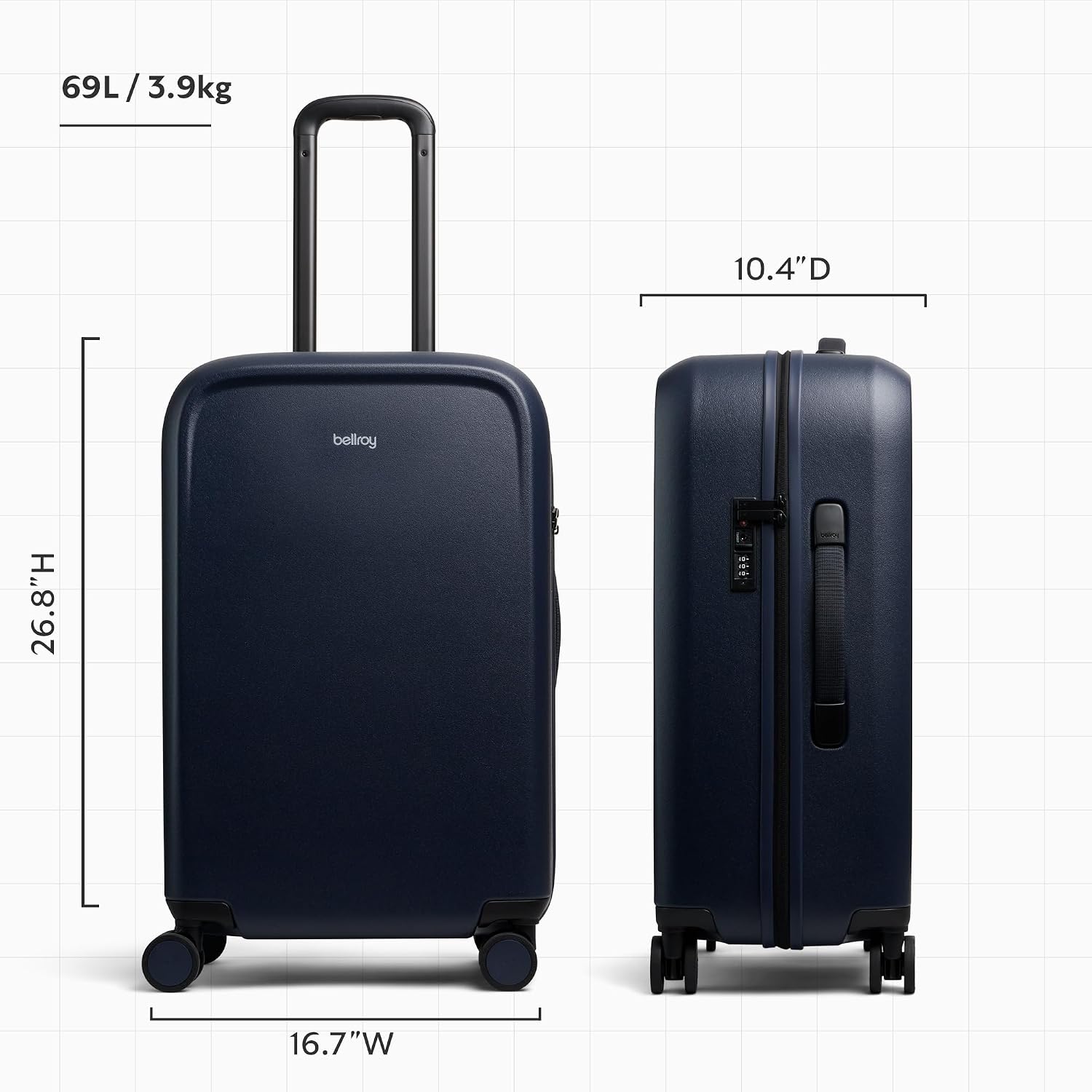 Bellroy Transit Check-In (69L Hardshell Checked Luggage with Smooth-running Spinner Wheels) - Nightsky