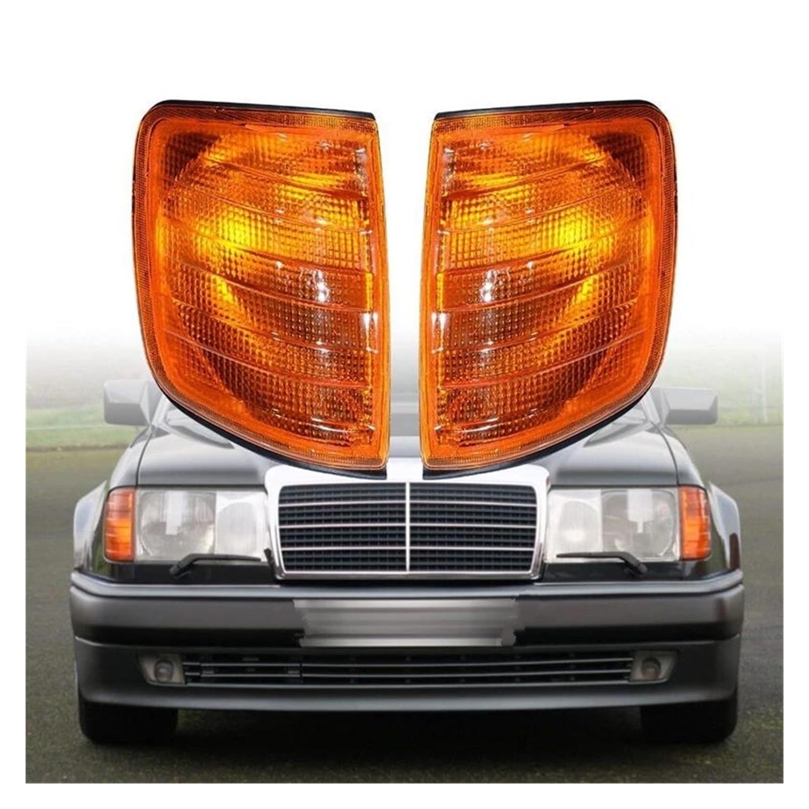 Piloto Intermitente Luces Intermitentes Curva Delantera Para Coche Accesorios Para Mercedes Para Benz Clase E W124 E300 1985-1995 2 Uds Intermitente Retrovisor(Clear Lens)