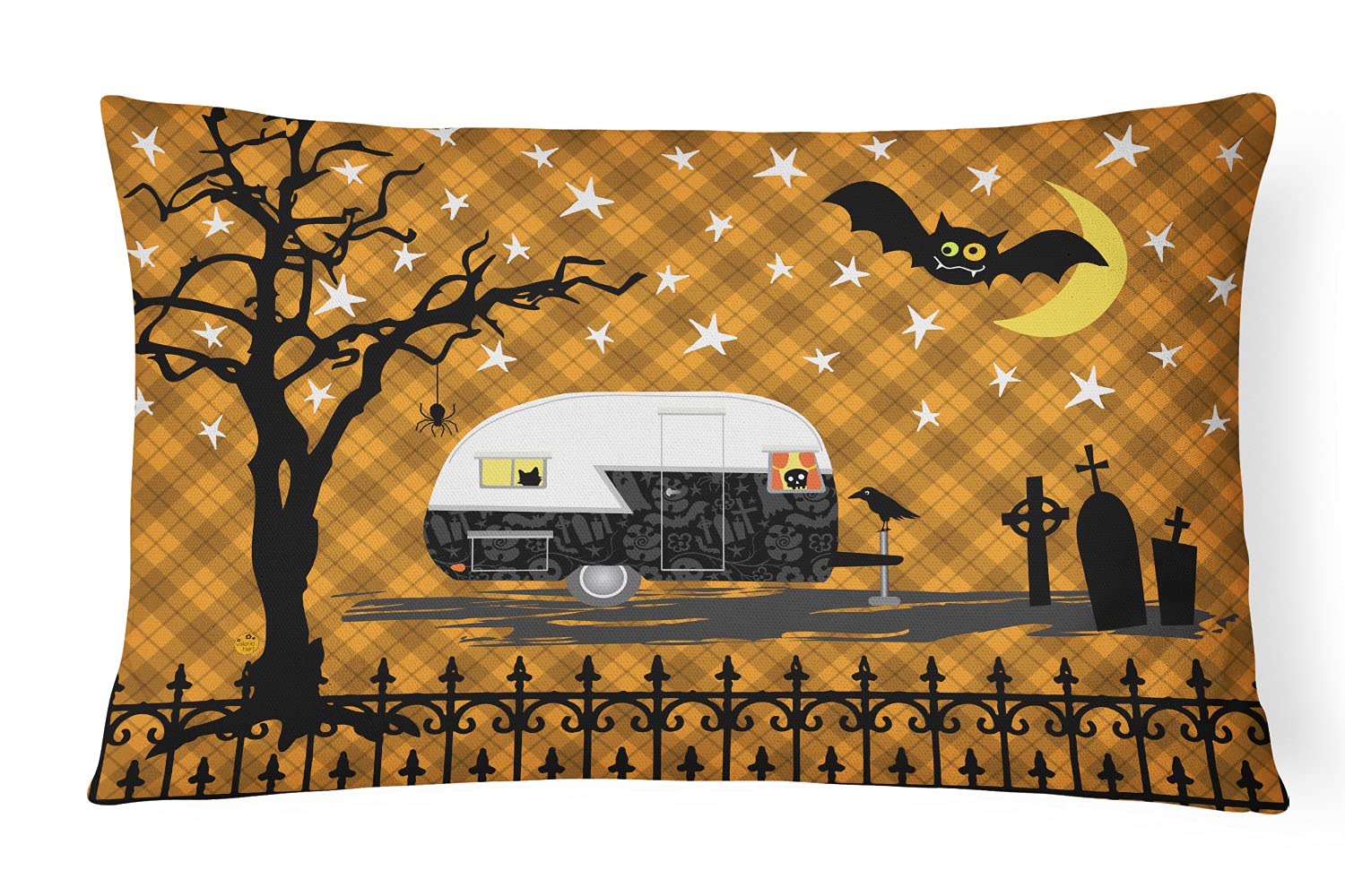 Caroline's Treasures Federa Per Cuscino Halloween Vintage – Multicolore, Standard 45x45 Cm, Frontale In Arte, Retro Bianco, Morbida E Traspirante