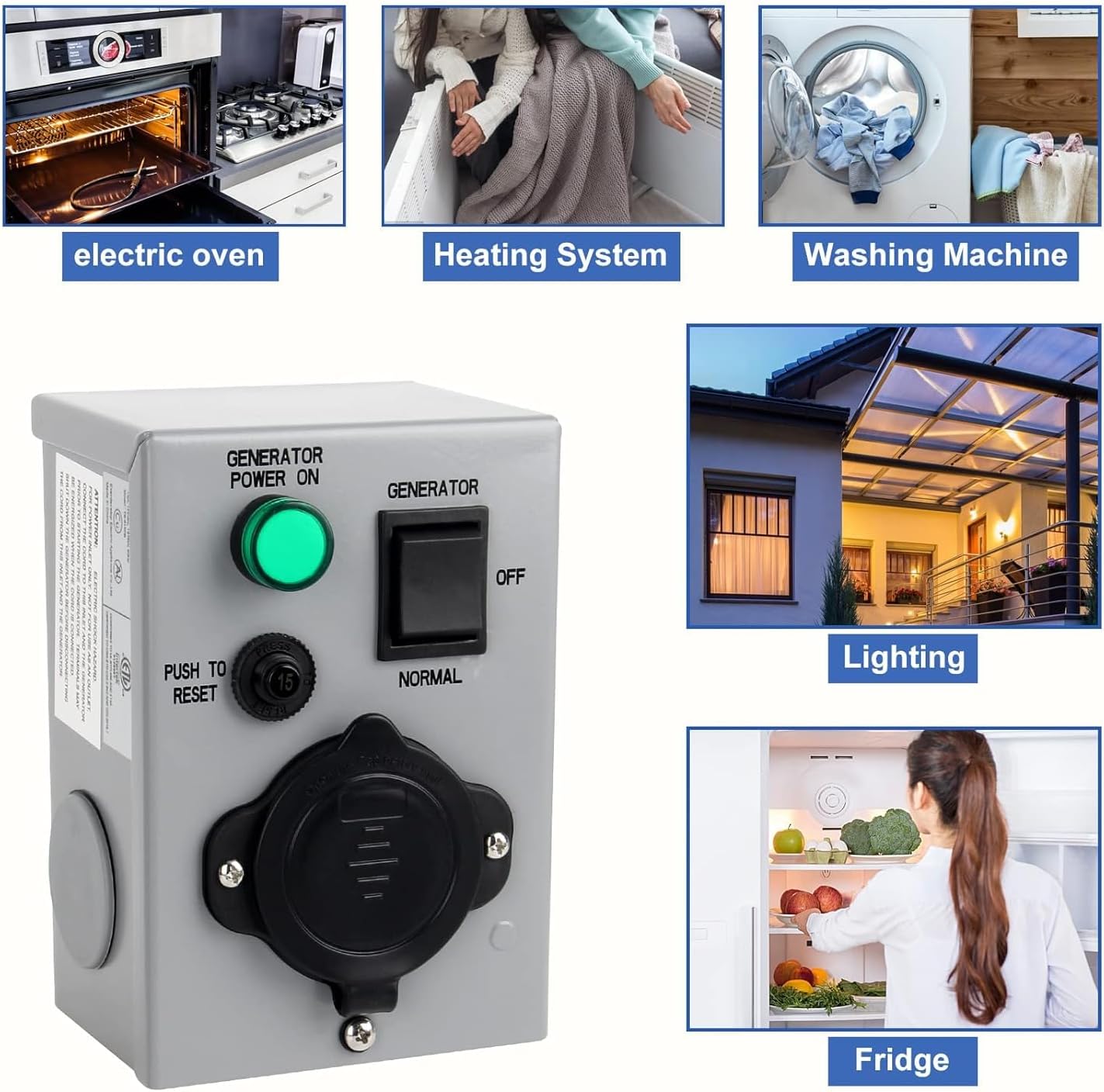Examples of appliances powered by the OPL5 transfer switch