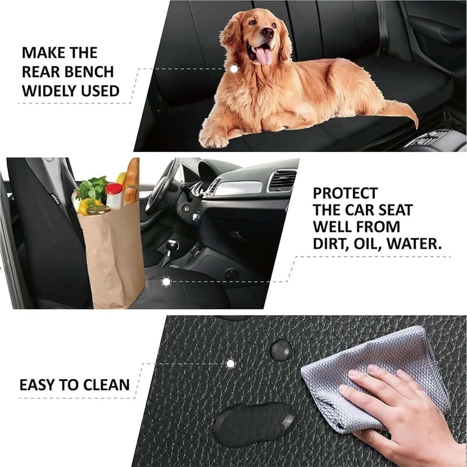 Housse Siege Voiture pour Honda Jazz/Jazz Crosstar 2005-2025, Coussin en Cuir De Première Imperméable Et Résistant À l'usure, Housses Siege Avant Arrière Auto Protection Accessoire(Black Red)