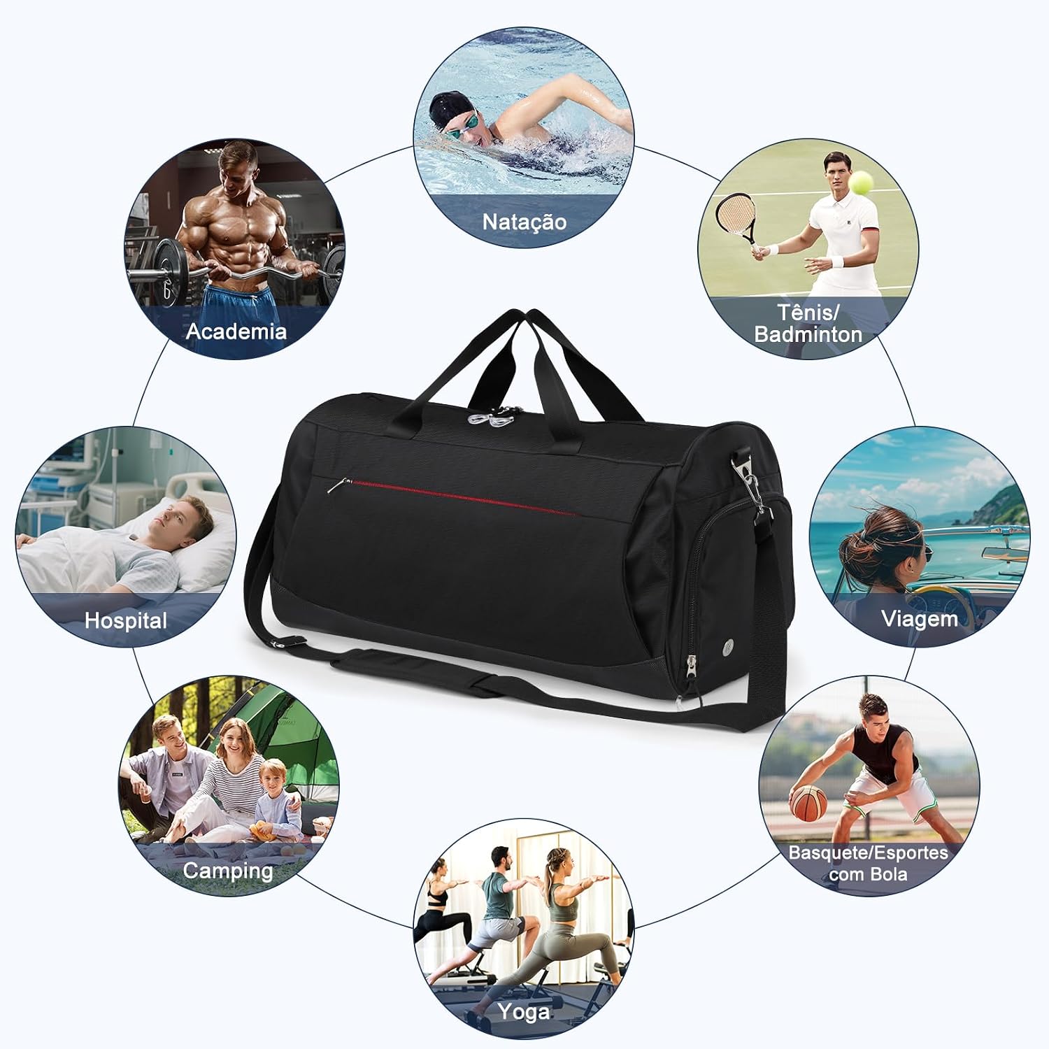 Tobeape Bolsa de Academia 45L Resistente à Água com Compartimento para Sapatos e Bolso Seco/Molhado, Bolsa Esportiva tipo Duffle para Viagem, Natação e Fim de Semana, Unissex, Bagagem de Bordo Tobeape Bolsa de Academia 45L Resistente à Água com Compartimento para Sapatos e Bolso Seco/Molhado, Bolsa Esportiva tipo Duffle para Viagem, Natação e Fim de Semana, Unissex, Bagagem de Bordo