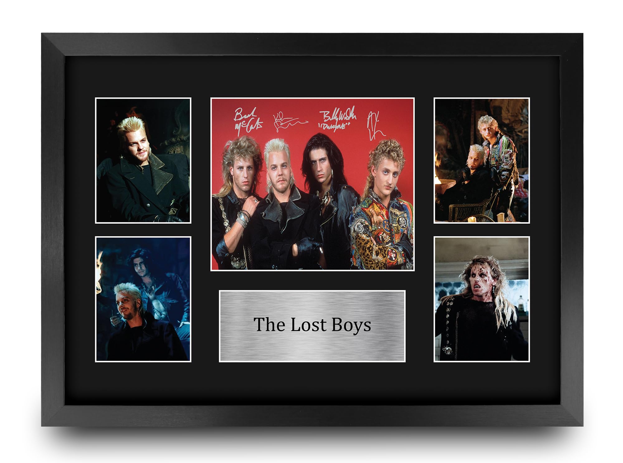 HWC Trading The Lost Boys Gifts Printed Signed Autograph Presentation Display Montage for Movie Memorabilia Fans - A3 Framed