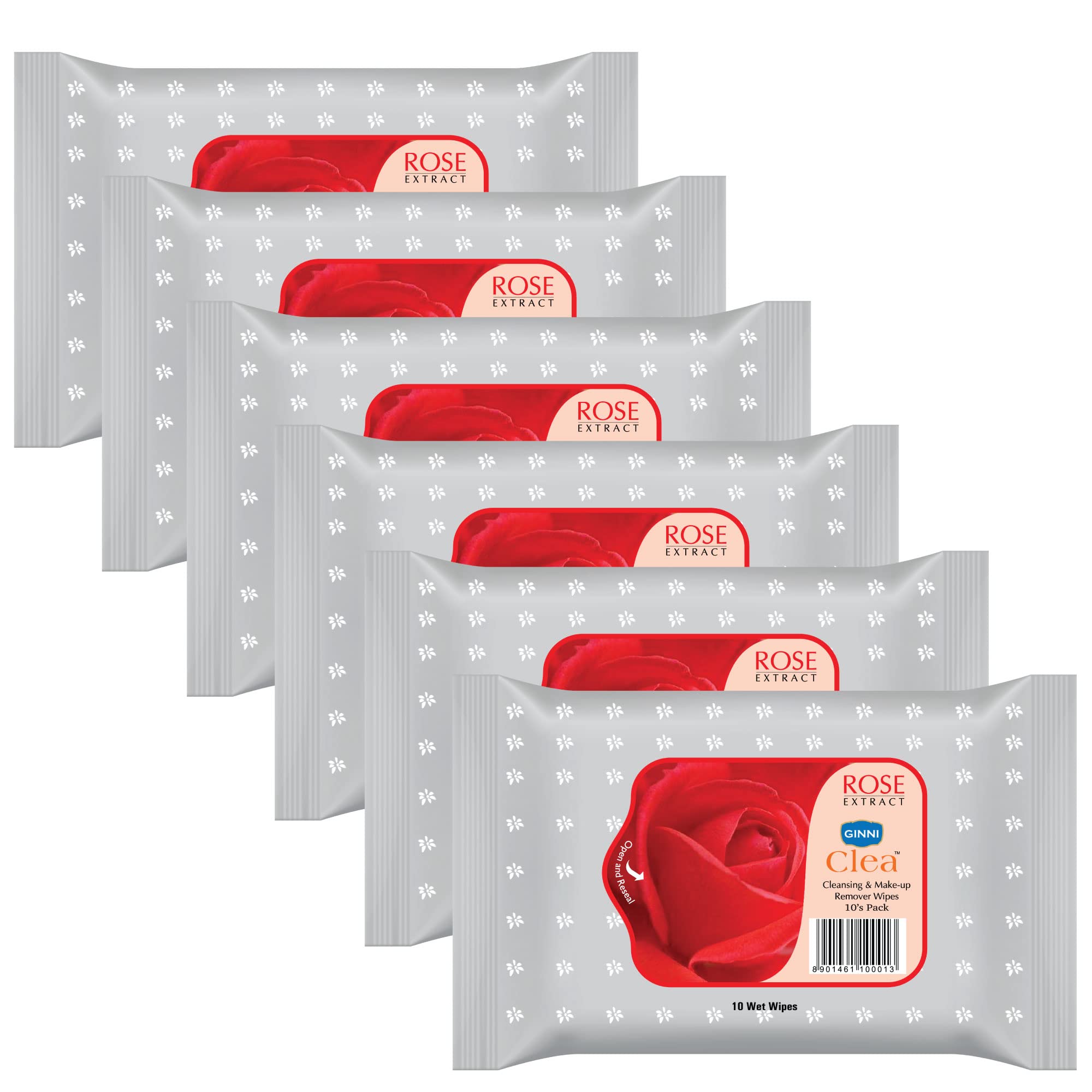 GINNI CLEA Wet Wipes, Cleansing & Makeup Remover Wipes, Wet Tissues for Face Moisturizing With Rose Freshness (60 Wipes)-image-41