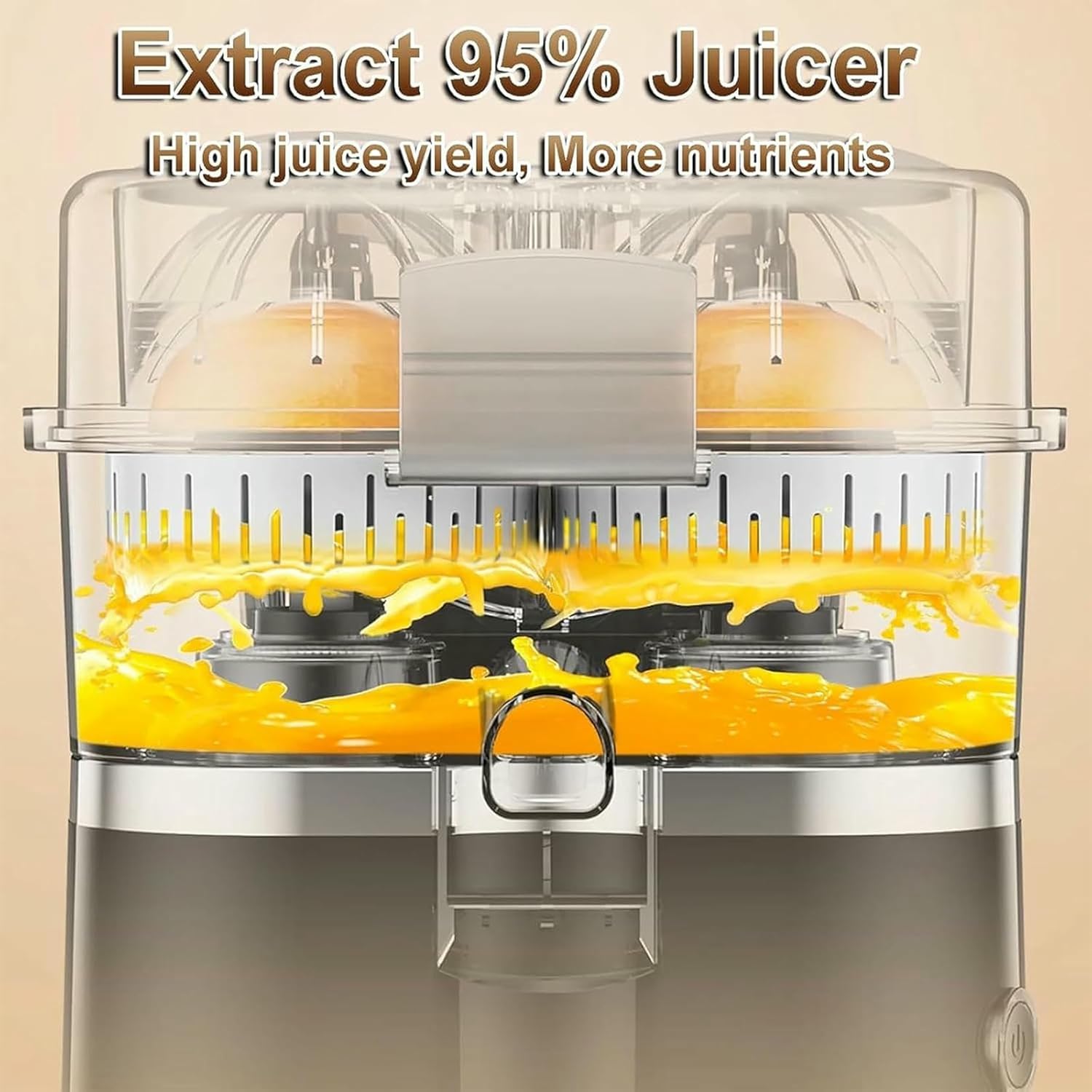Electric Juicer Machine, Cold Press Juicer Machines, 500ml Twin Citrus Juice Maker with 18000 RPM Motor, for Cold Press Oranges, Lemon, Lime, Grapefruit