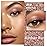 evpct Rose Gold Single Eyeshadow Palette Makeup for Older Women, Amber Rush Brown Shimmer Glitter Sparkly Cream Eye Shadow Palette Brightener Makeup for Older Women, High Pigment Monochrome Eyeshadow