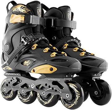 Inline Skates for Adult, Professional Sports Roller Blades for Outdoor & Indoor, Single Row Roller Boots, Outdoors Fitness Inline Skate for Men and Women-Black||43