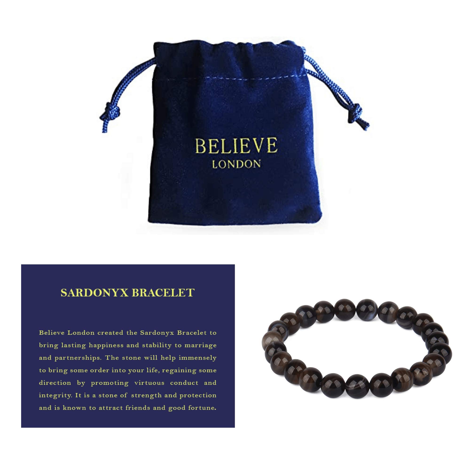 Believe London New Gemstone Healing Chakra Bracelet Anxiety Crystal Natural Stone Men Women Stress Relief Reiki Yoga Diffuser Semi Precious