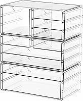 Vista 1 de Yieach 3Pack Clear Drawer Organizers Stackable,Acrylic Storage Drawers With 10 Drawers,Multipurpose Office Supply Organizer and Makeup Organizer for