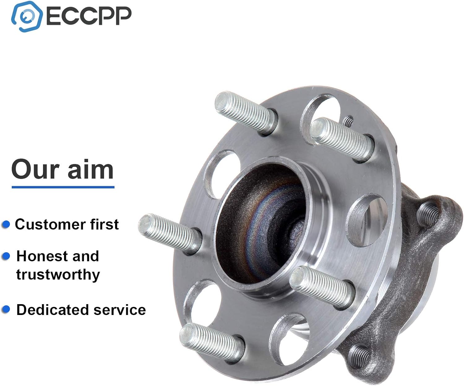 ECCPP Replacement for Pair of 2 Rear Wheel Hub Bearing Assembly 5 Lugs w/ABS for 2005-2007 Honda Accord Hybrid 512327 x2