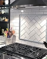 Vista 5 de Art3d Moldura autoadhesiva de 10 pies para bordes de azulejos de salpicaduras, revestimiento autoadhesivo para decoración de esquinas en acero Acero