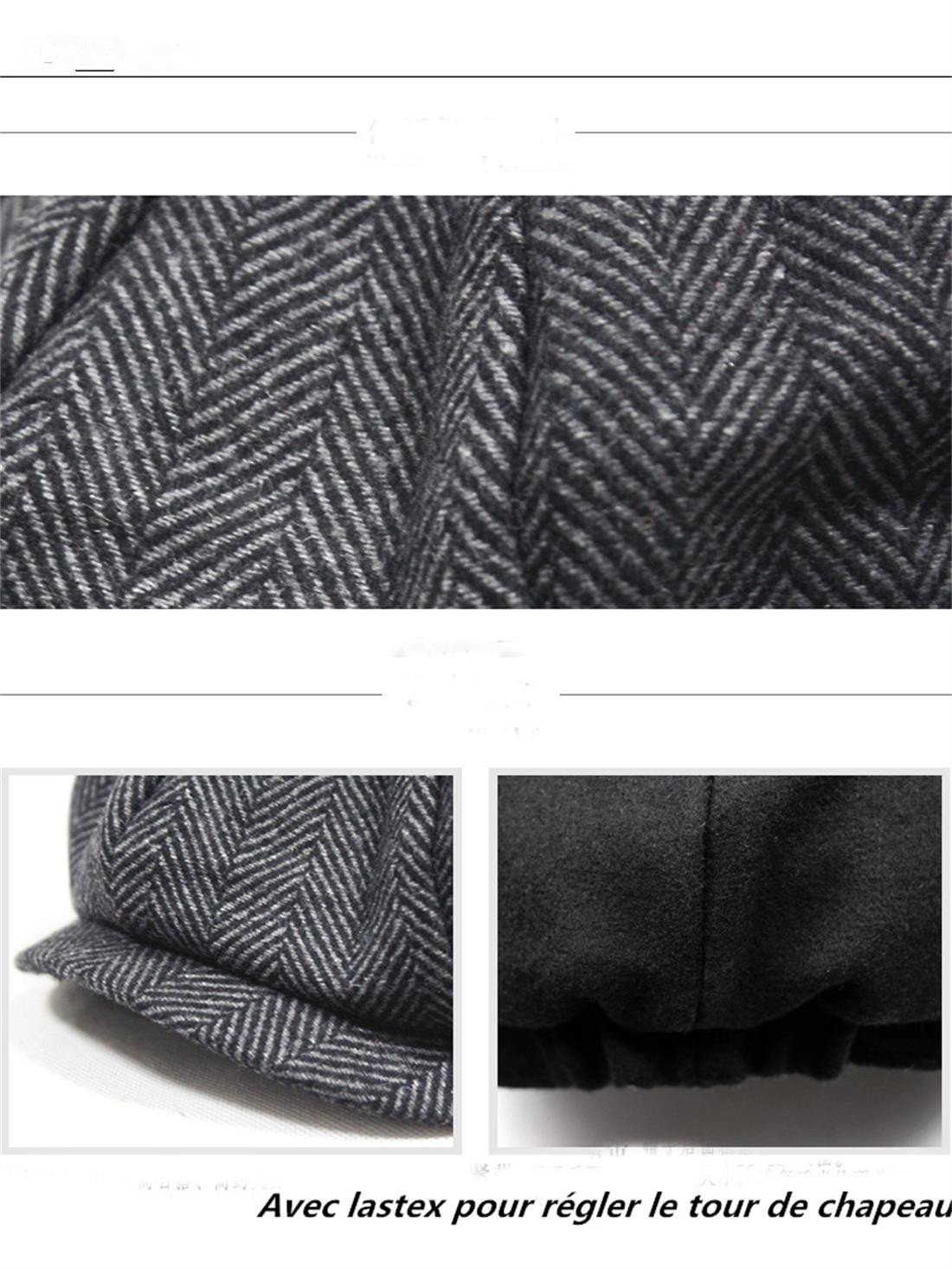 Heren wolmix visgraat Newsboy Gatsby stlyle 8-Panel Flat Caps - Enorme Variety
