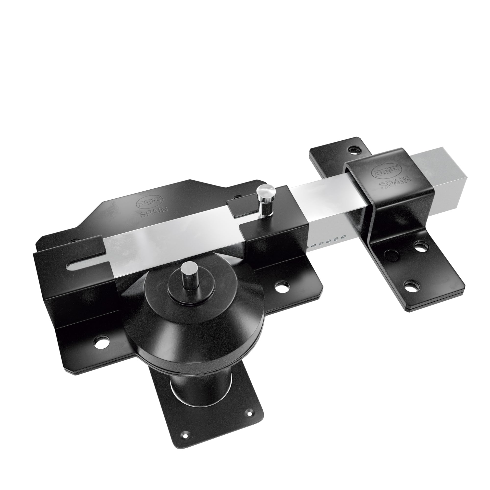 Amig - Cerrojo de Sobreponer de Alta Seguridad para Puertas - Longitud del cilindro: 50 mm de Largo - Medida de Placa: 90 x 154 mm - Sistema Antibumping - Acero - Negro - Incluye Tornillería