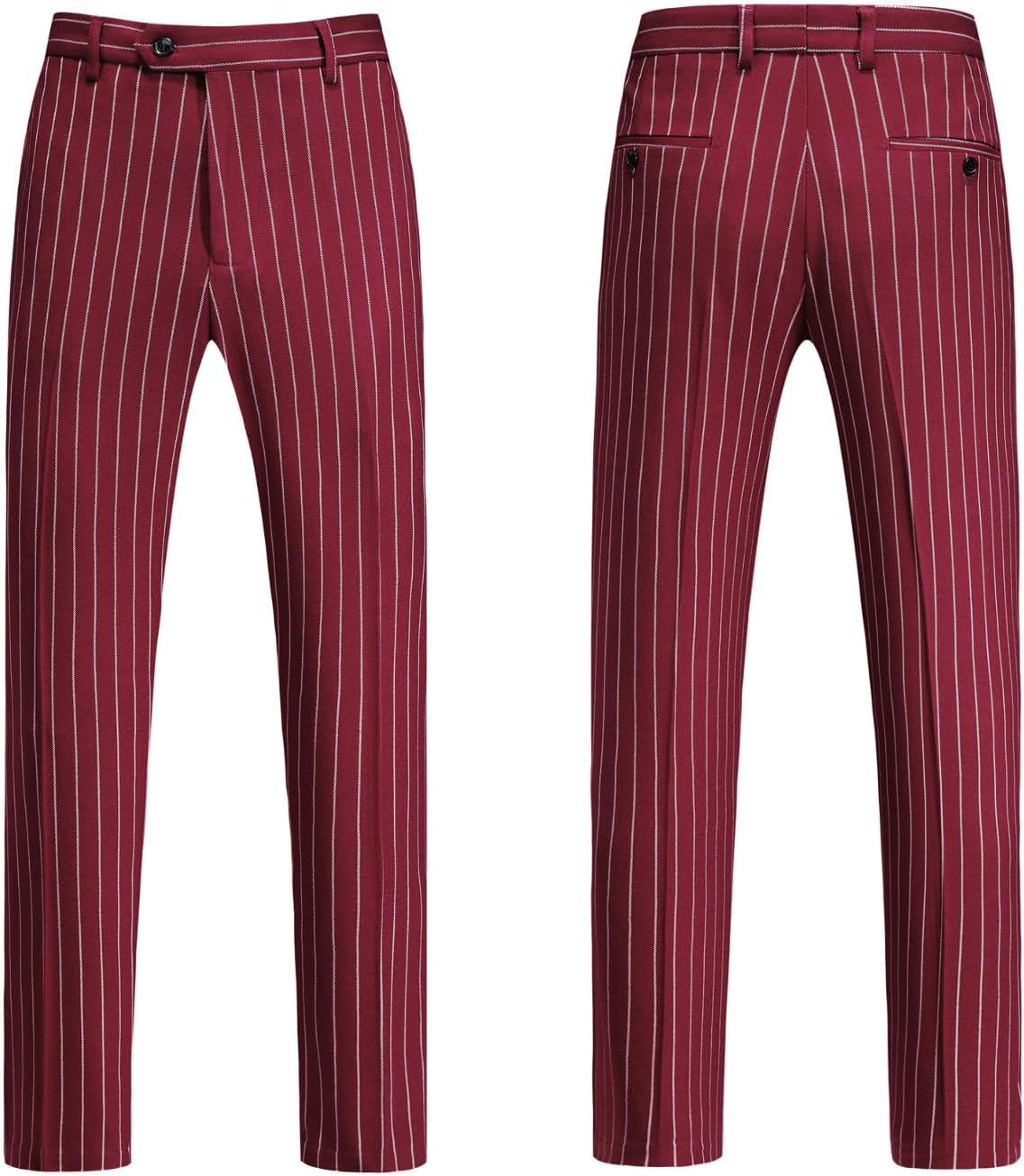 UNINUKOO Mens 2 Piece Pinstripe Suit for Men Double Breasted Tuxedo Business Wedding Dinner Party Jacket Pants Suit Set - Image 7