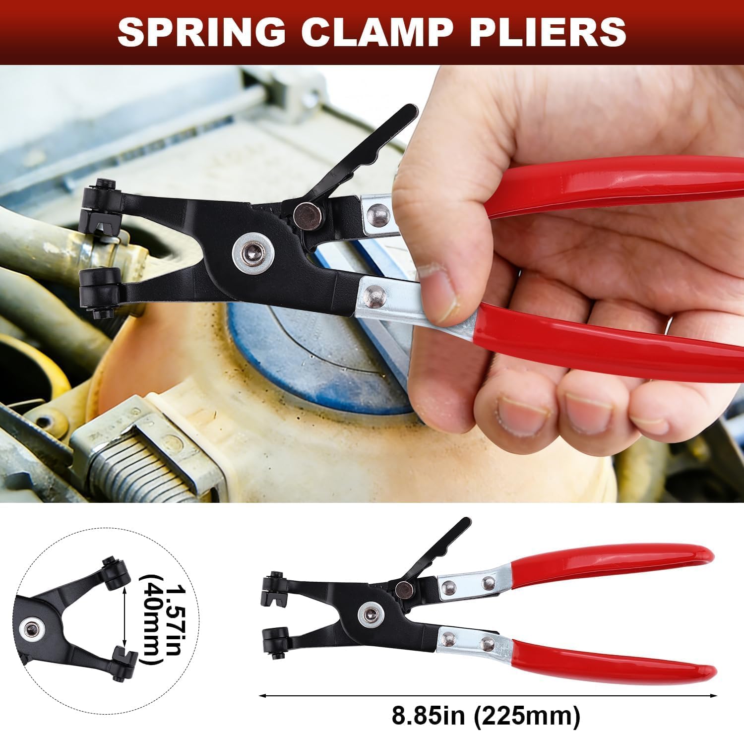8MILELAKE 8Pcs Fuel Line Disconnect Plier Set, Fuel Line Hose Clamp Removal Pliers, Electrical Disconnect, Push Pin Tools, Relay Puller, Panel Clip Remover & Filter Caliper