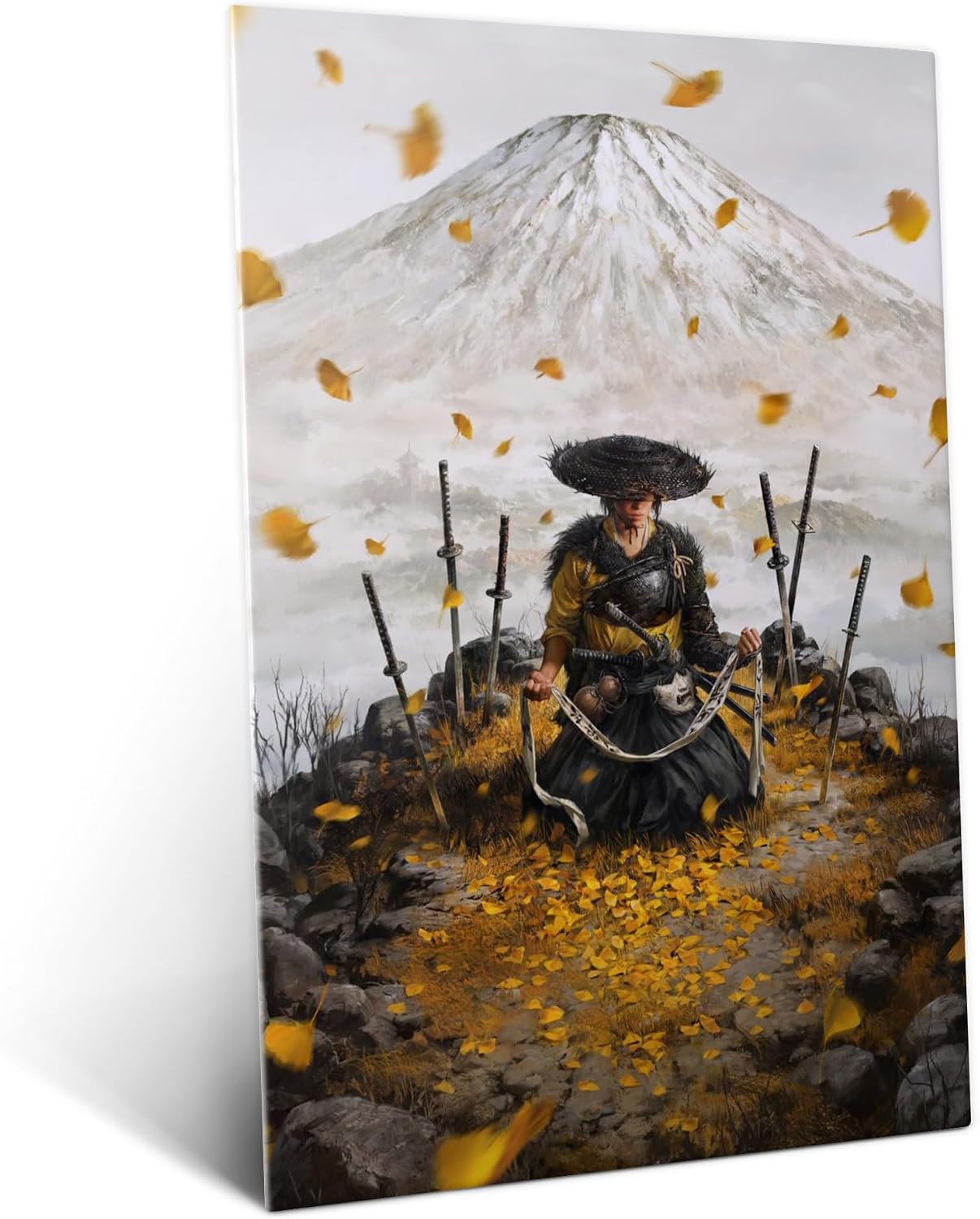 Displate Metal Poster Ghost of Yōtei Under the Gilded Peak Magnetic Mount M