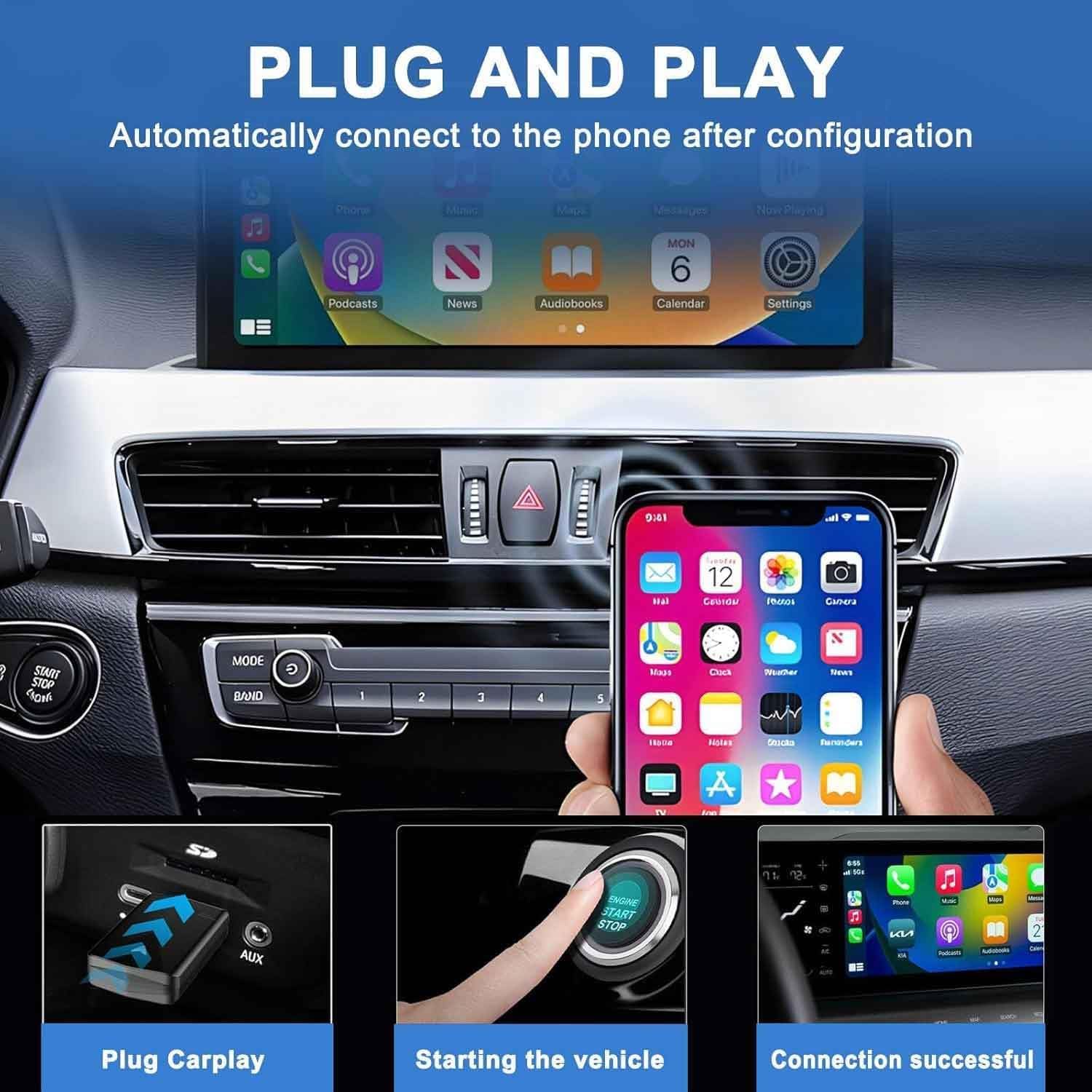CarPlay Dongle für Cadillac XT5 2017-2024 Plug & Play Kabellos