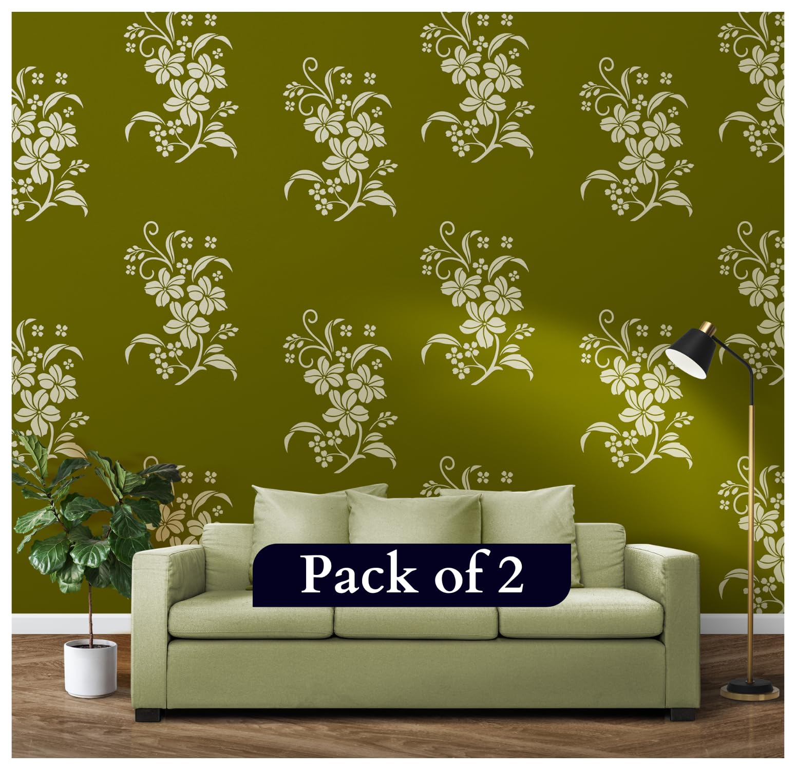 StenCart Alluring Jasmine Floral Pack of 2 Stencil for Wall Painting Home DIY Reusable Wall Stencil Design for Wall Decoration (16-inch x 24 inch) - Combo of 2 (B0CVHHNR3P) Amazon Price History, Amazon Price Tracker