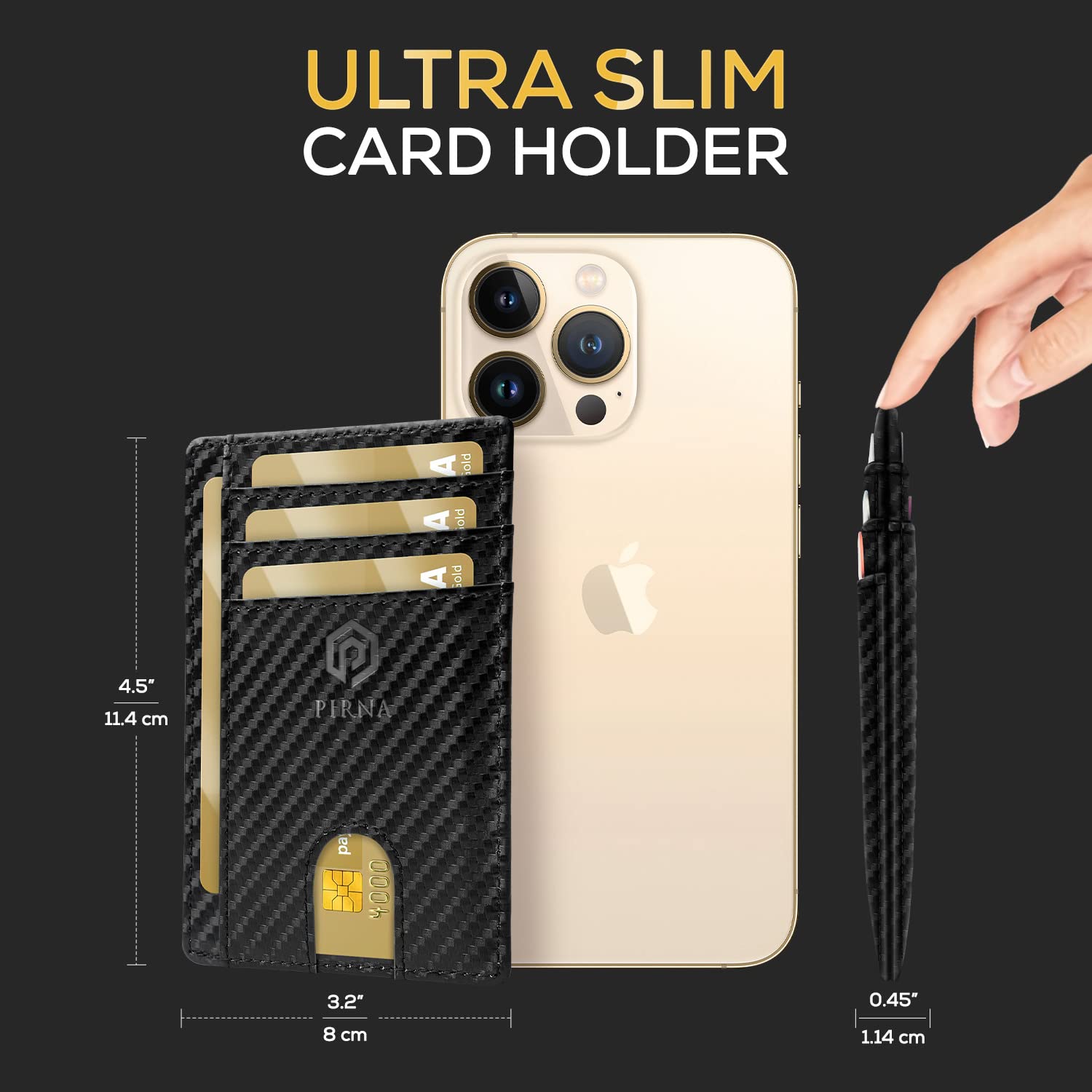 Carteras para Hombre Pequeñas con Bloqueo RFID - Cartera Tarjetero Hombre y Mujer con Caja de Regalo - Tarjeteros Hombre Tarjetas Credito