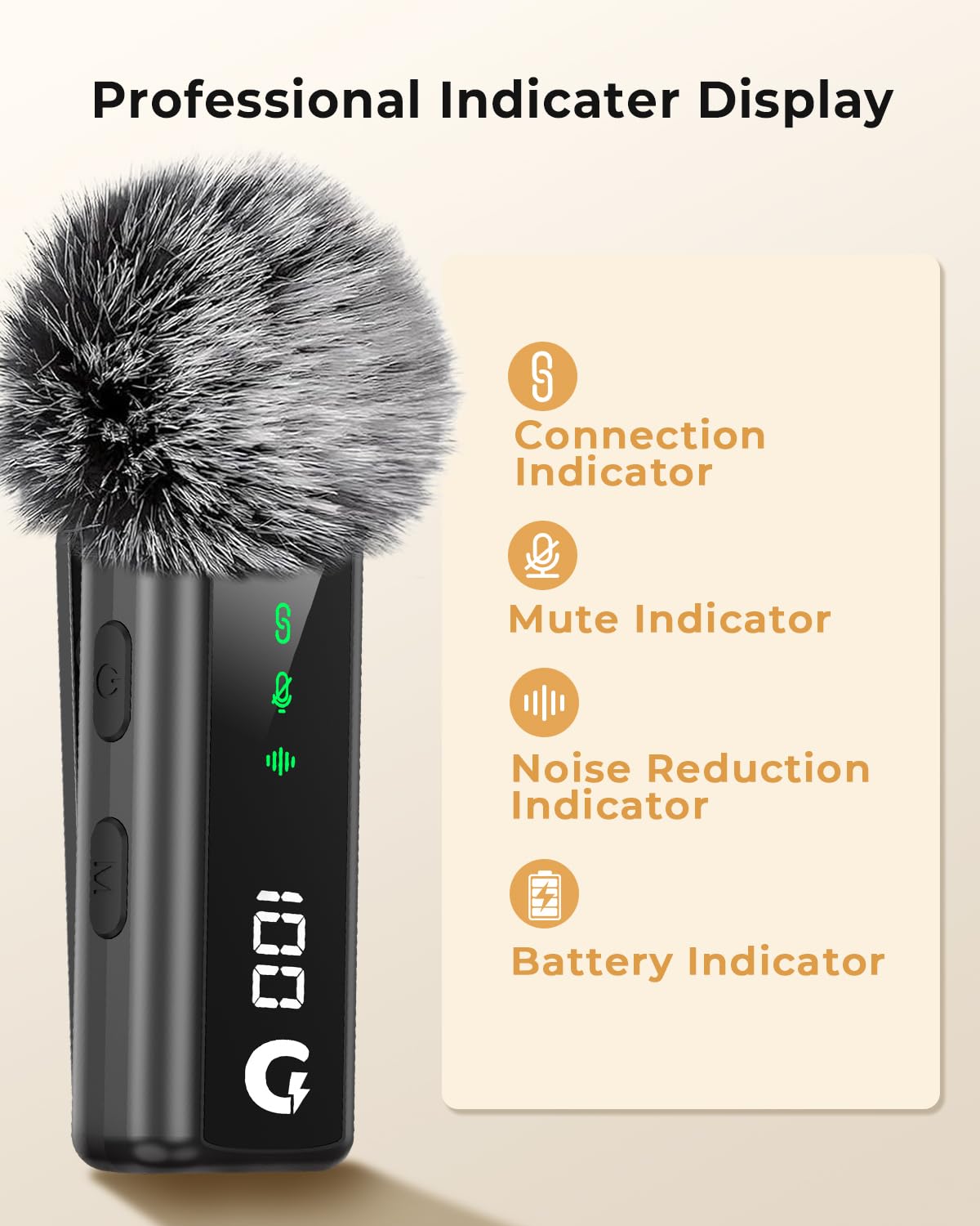 GRENARO Mic for YouTube Wireless with 48H Charging Case, 3-Level Noise Cancellation Mic Wireless for Android/iOS, Dual Lapel Microphone for Recording, Facebook, Live Stream - Image 5 thumbnail