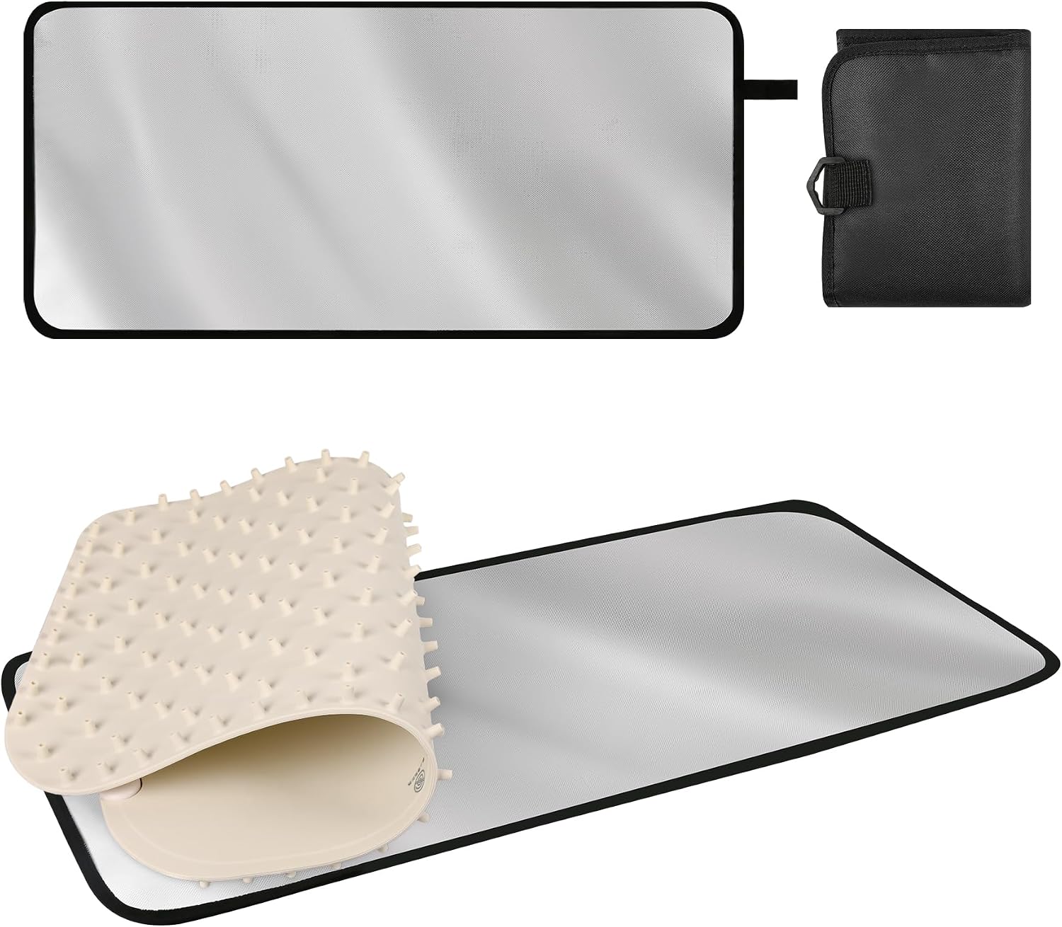 Heat-Resistant Mat for Food Warming Mats -23×16.5 Inch,Block Over 50% of Heat,Foldable Space-Saving Waterproof and Oil-Resistant,Preventing Countertop Cracking(Not Include Food Warming Mat)