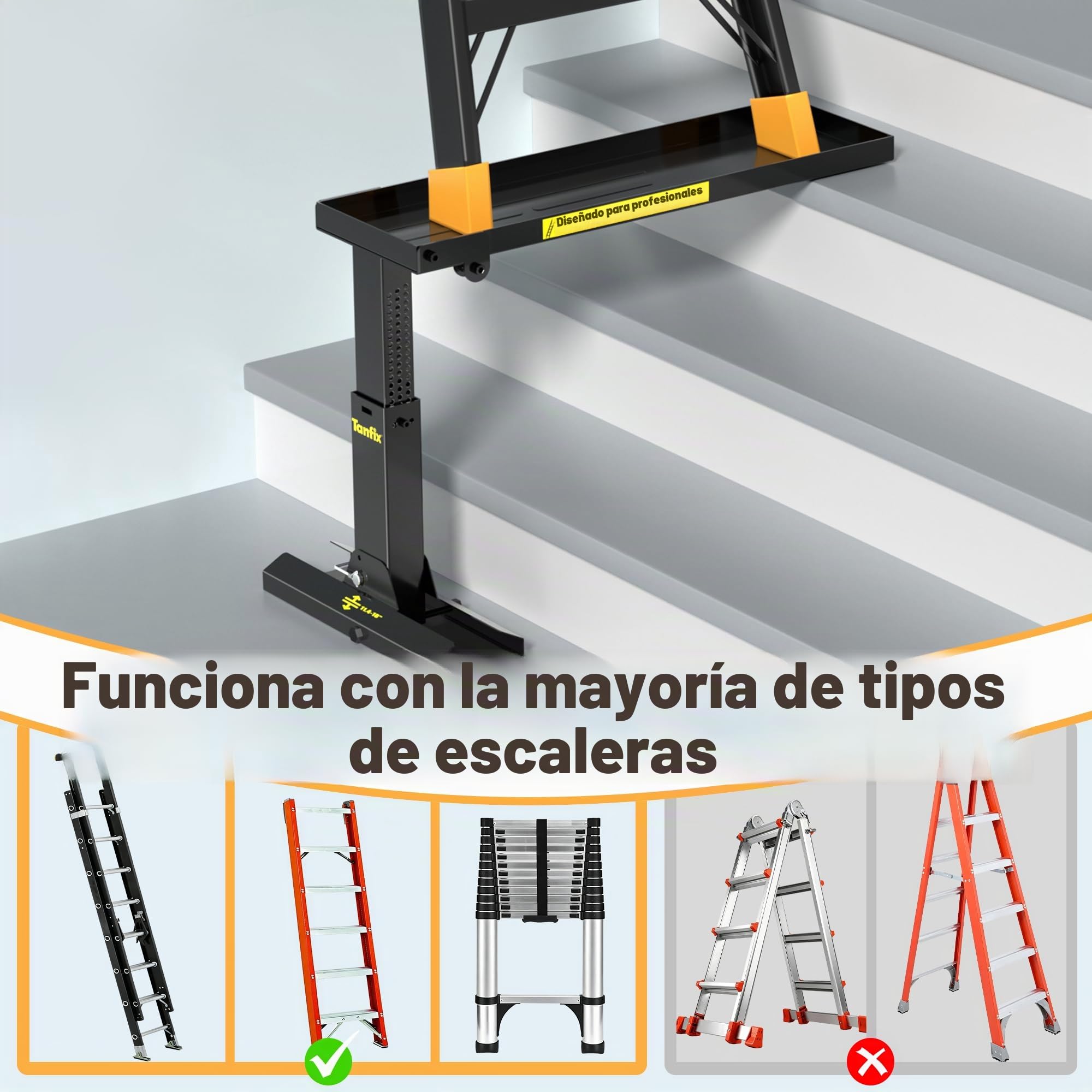 LE-1 Extensor de escalera, negro, Standard 9.25-15.5"