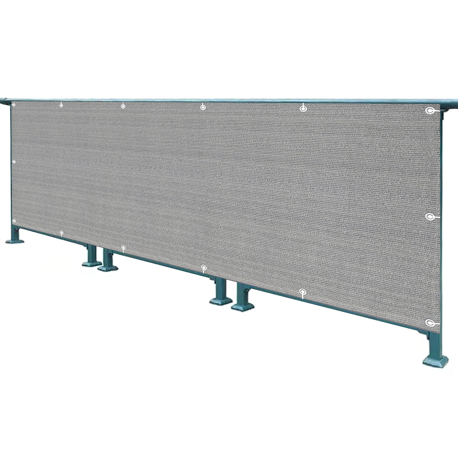 Tonnelle de jardin abritée du vent grâce au pare-soleil en polyéthylène gris de 3,6 m