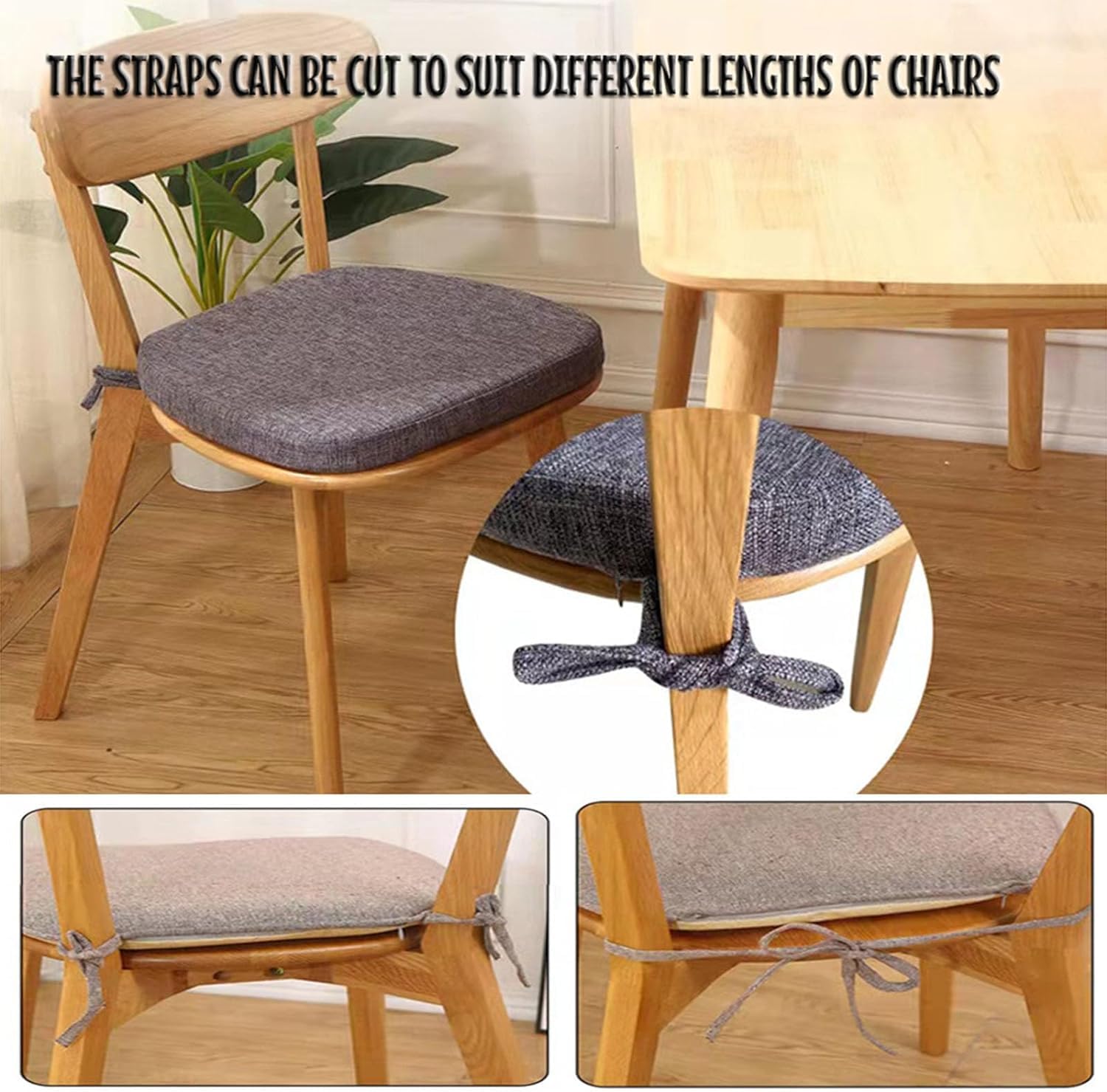 Coussins De Chaise Lot De 2 - Mousse Mémoire 4cm - Housse Lavable Et Antidérapante - 36x38cm