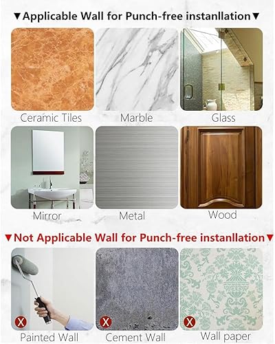 Miniatura 7 de Tendedero de pared plegable que ahorra espacio, aleación de aluminio resistente, instalación sin taladros para lavandería, armario, balcón,