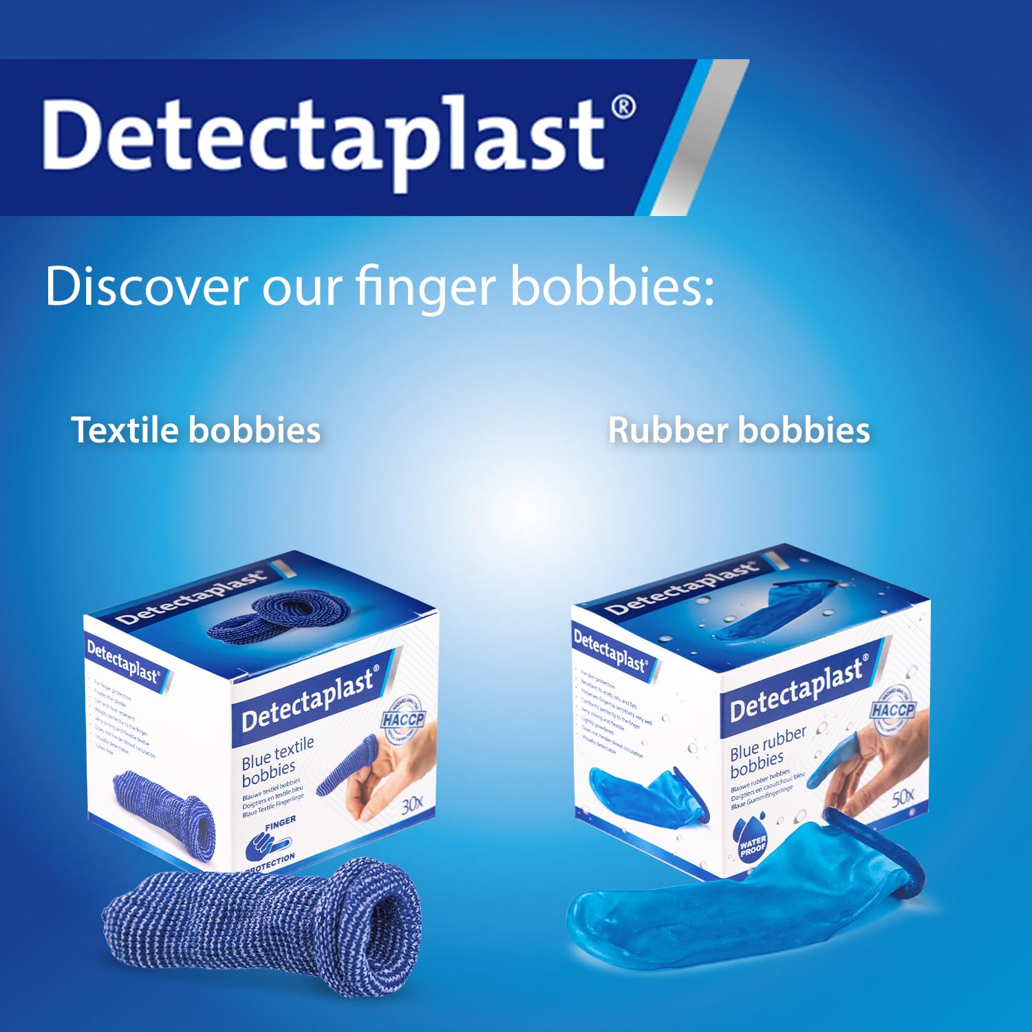 Cerotto Detectaplast per dito medio, benda blu per dito per l’uso nel settore della ristorazione, protezione per dito in caso di lesioni, resistente allo sporco, 30 pezzi