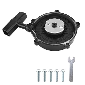 PRO BAT Aluminum Hand Pull Start Recoil Starter Assembly for GY6 150cc 180cc 200cc ATV Moped Scooter Go Kart Buddy Quad Tricycle Built in Reverse Gear Black